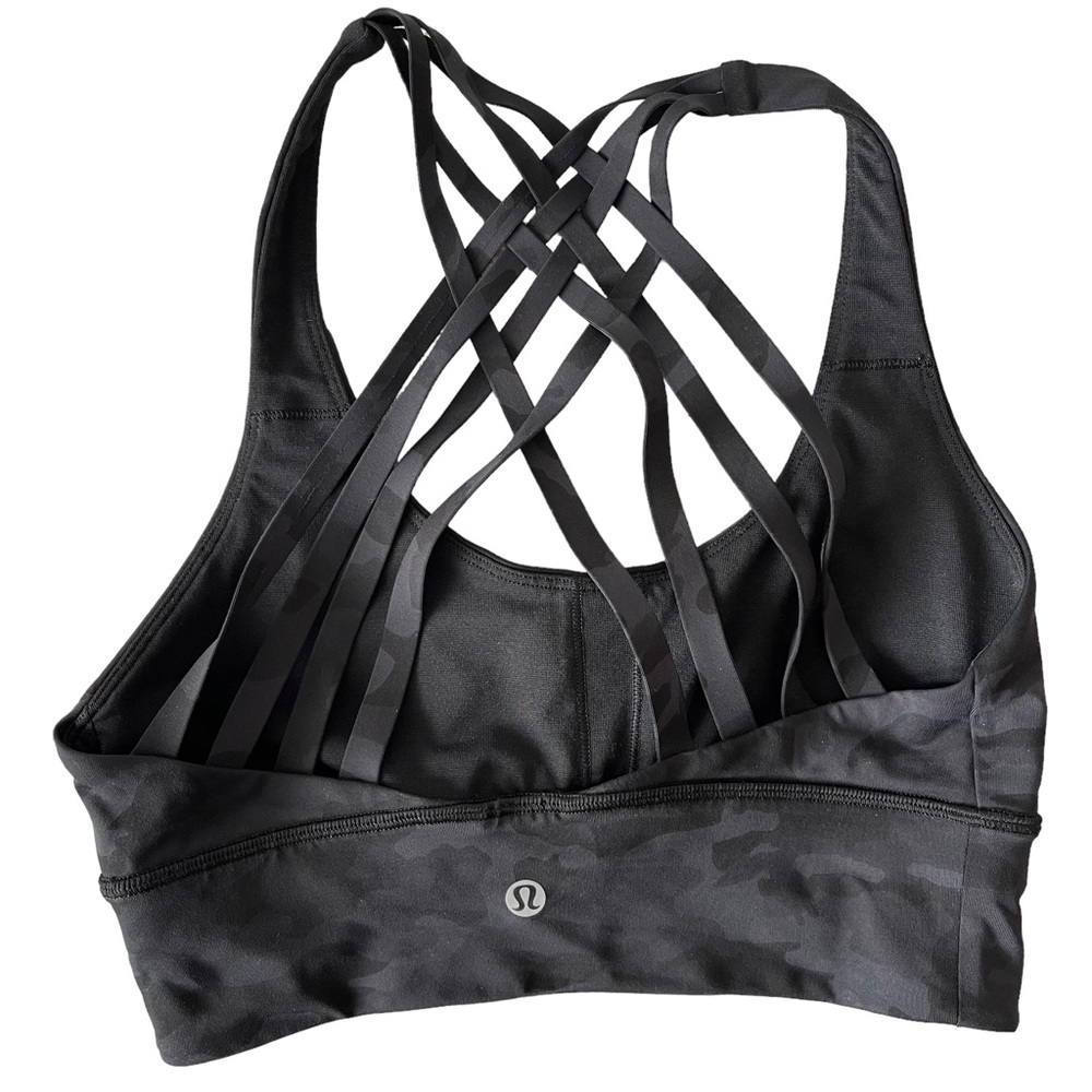❌SOLD ❌ Lululemon Free To Be Moved Bra Incognito Camo Multi Grey Size 4 - Picture 4 of 8